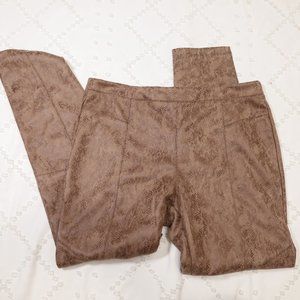 Premise High Rise Brown Faux Leather Snakeskin Pants